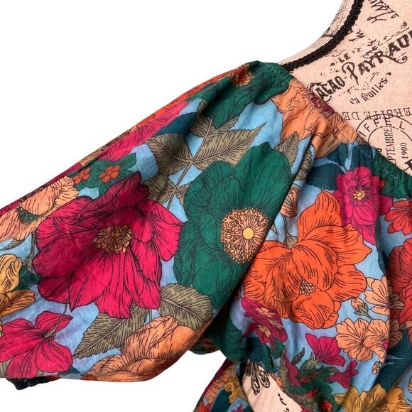 Du Paradis One Shoulder Floral Mini Dress in Size Medium - Picture 8 of 10